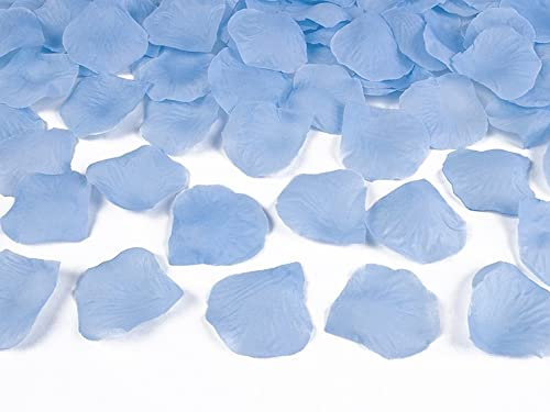 PartyDeco Unbekannt Lot de 100 pétales de Rose Bleu Ciel artificiels en Tissu