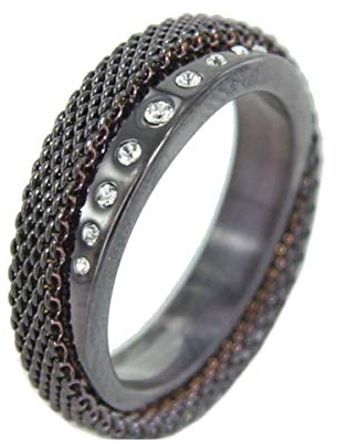Skagen Damen Ring schwarz Milanaise JRSD016 S7 Gr. 54 (17,3)