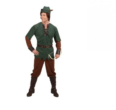 Robin Hood Oberteil Hose Gürtel Hut, Größe:58-60