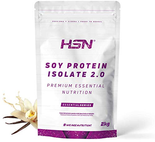 Proteína de Soja Aislada de HSN | Sabor Vainilla 2 Kg = 67 Tomas por Envase | 100% Vegana | Soy Protein Isolate | No-GMO, Sin Gluten