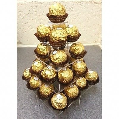 Square Rocher, Cakes, Chocolates Party Display Stand - 5 Tier