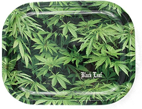 Maylandia Black Leaf' Rolling Tray Hemp - Hanfblätter - 180x140x16mm, Bröselschale, Mischeschale
