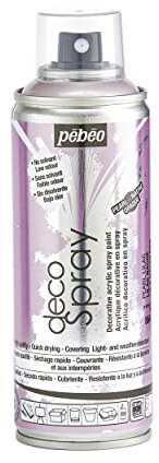 PEBEO - Peinture Acrylique en Spray - Pour la Décoration Multi Supports en Intérieur et Extérieur - Base Eau, Faible Odeur - 200 ml - Finition Nacré - Coloris Lilas Nacré