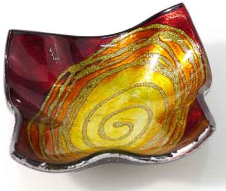 Teller Glas Deko Schale Mars rot (953311)