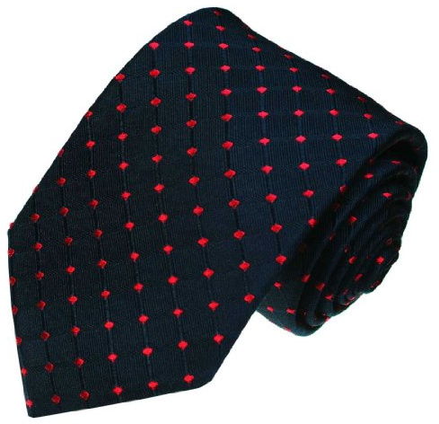 Lorenzo Cana - Hochwertige Marken Krawatte aus 100% Seide - blau nachtblau rot Punkte Karos - 77048