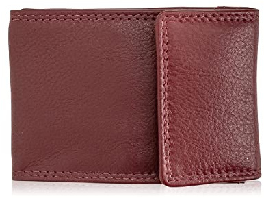 Josephine Osthoff Schlüsseletui Schlüsseltasche Schlüsselmäppchen Mini Münztasche 100% Echtleder RFID-Schutz (966), Farbe:Bordeaux