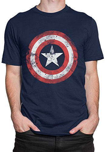 Marvel Herren Captain America T-Shirt Mehrfarbig Large
