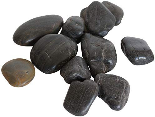 Pierre de lune noire, galets, SAC D’1KG – Pour déco maison, jardin, artisanat et loisirs créatifs