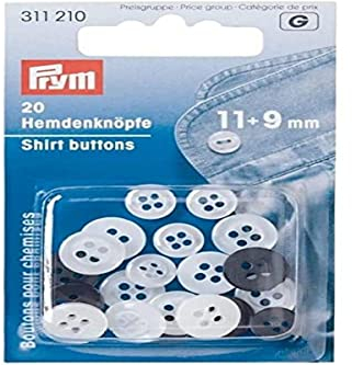 Prym 311210 Hemdknöpfe 11+9 mm Perlmutt-Optik anthrazit