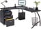 Large Corner Computer Desk with 3 Drawers and A4 Filing Matching other Piranha Graphite Black Effect Home Office Furniture - Regal