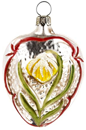 Marolin Glas Ornament Schneeglöckchen und Stern patiniert