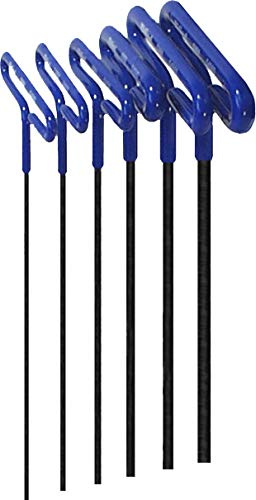 Eklind Tool 55196 Cushion Grip Hex T-Key allen wrench - 6pc set Metric MM sizes 2-6 (9In shaft)