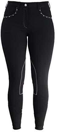 Hyperformance Diamante Ladies Breeches PR-10311 Black/Berry 26 18319