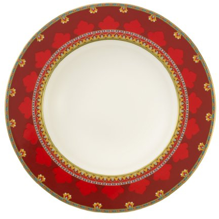 Villeroy & Boch - Samarkand Rubin, Suppenteller, Premium Bone Porcelain, 24 cm, Füllmeng 334 ml, spülmasinenfest