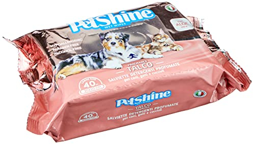 PORRINI Toallitas Higiene para Perro y Gato, Talco Aloe, El embalaje puede variar
