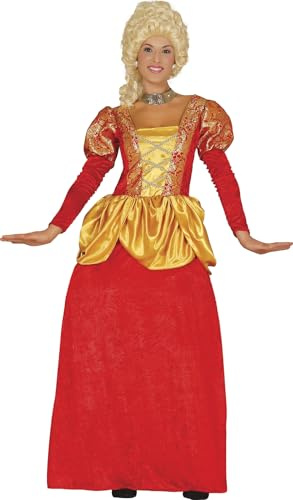 FIESTAS GUIRCA | Costume de Condesa pour Femme (42-44/L) - Robe et Jupon - Costumes de Marquise, Noblesse et Aristocratie pour Halloween, Carnaval et Fêtes d'Époque - Idéal pour Adultes - Or et Rouge
