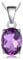 JewelryPalace Oval 1.7ct Echt Natürliche Amethyst Birthstone Solitaire Ketten Anhänger, Lila Stein Schmuck Set, Kette 925 Silber Mädchen Edelstein, Halskette Damen Collier für Frauen Rosegold 45CM