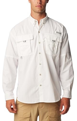 Columbia PFG Bahama™ II Langarmshirt für Herren, groß, Weiß, XLT