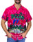 V.H.O. Funky Chemise Hawaienne, Manche-Courte, Parrot, Rose, 3XL