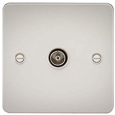 Knightsbridge FP0100PL FP0100 FPAV0100PL Flat Plate 1G Tv Outlet (Non-Isolated) -Pearl, 230 V