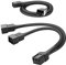 KabelDirekt – hochflexibles 3-Pin-Lüfterkabel/Verlängerungskabel (90 cm) + 3-Pin-Lüfter-Splitter-Kabel/Y-Kabel, 3-Pin auf 2× 3-Pin (15 cm) – mit robuster Nylonummantelung