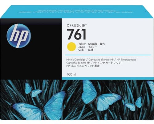 HP 761 Yellow Original Ink Cartridge | Compatible with DesignJet T7100, T7200, 400 ml (CM992A)
