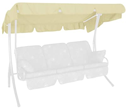 Angerer Freizeitmöbel GmbH Hollywoodschaukel Sonnendach - passend für viele 3-Sitzer Hollywoodschaukeln - Schaukeldach Made in Germany (Swingtex Elfenbein, 210 x 145 cm)