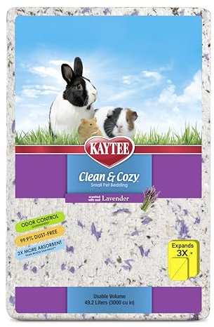 Kaytee Clean & Cozy Lavender Paper Bedding For Pet Guinea Pigs, Rabbits, Hamsters, Gerbils, and Chinchillas, 49.2 Liters