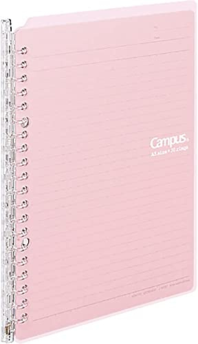 Kokuyo Campus - Raccoglitore ad anelli, formato A5, 20 anelli, colore: Rosa chiaro
