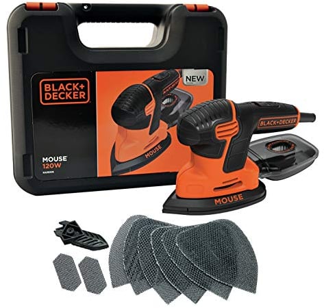 BLACK+DECKER KA2500K Levigatrice Multifunzione Mouse, Velocità 14.000 Giri/Min, 120 W