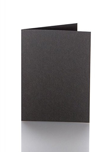 Paper24 50 Faltkarten in 120 x 170 mm (für B6 Umschläge), Grammatur: 240 g/m², Farbe: 20 Schwarz