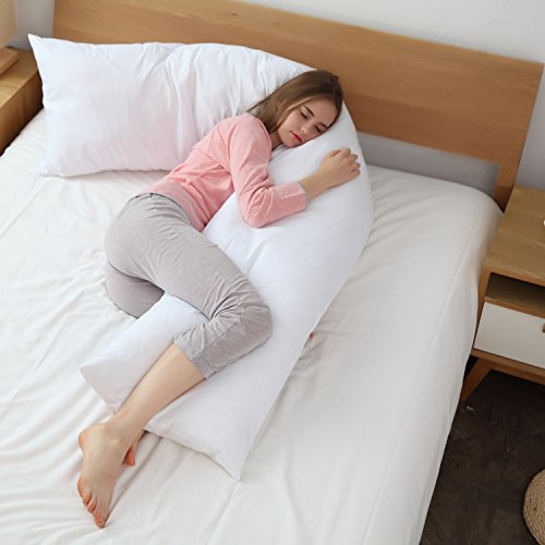 Cheer Collection Extra Long Body Pillow for Side Sleeper, Pregnancy, Neck and Shoulder Support - Zippered Cover (15 x 100)