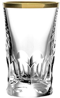 ARNSTADT KRISTALL Shotglas Schnapsglas Stamper Palais Gold (8 cm) Kristallglas Mundgeblasen · von Hand geschliffen · Made in Germany · inkl. 24 Karat Goldrand