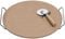 Premier Housewares Pizza Stone and Cutter Set, Stoneware Board/Chrome Stand, 4 x 35 x 33 cm, Natural