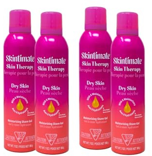 Skintimate Skin Therapy Moisturizing Shave Gel for Dry Skin, With 6 Moisturizers Including Olive Butter, 7 oz (Pack of 4)