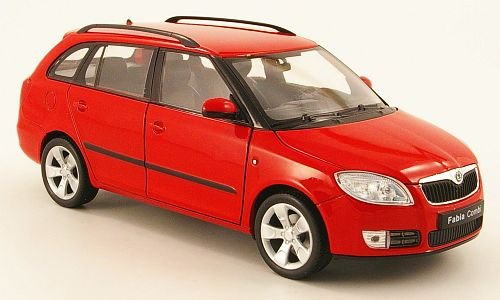 Skoda Fabia II Combi, rot, Modellauto, Fertigmodell, Welly 1:24