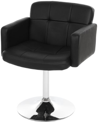 Mendler Esszimmerstuhl Orlando, Küchenstuhl Drehstuhl Stuhl, Kunstleder Chrom - schwarz
