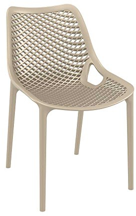 CLP XXL-Bistrostuhl Air Aus Kunststoff I Gartenstuhl Mit 44CM Sitzhöhe I Outdoor-Stuhl Mit Wabenmuster, Farbe:Schlamm