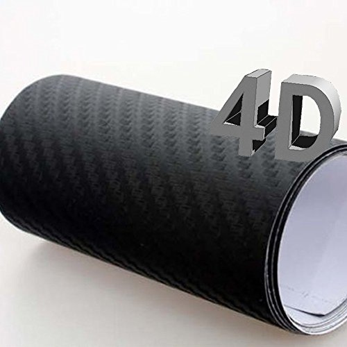 Mintice™ 20 x 60 4D Twill Noir Vinyle à Fibre de Carbone Feuille d'emballage pour Voiture Rouleau Autocollant de Film Autocollant véhicule 50cm X 152cm