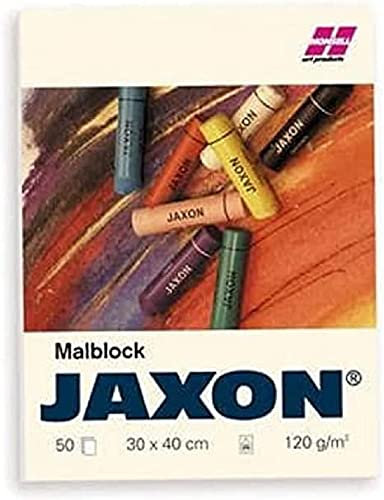Honsell 47491 - JAXON Malblock, 30 x 40 cm, 50 Blatt, 120 g/m², reinweiß, säurefrei, licht- und alterungsbeständig, für Öl- und Pastellkreiden, Blei-, Farb-, Aquarellstifte und Wachsmalkreiden