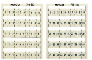 WMB marking card; as card; MARKED; 1 ... 10 (10x); stretchable 4 - 4.2 mm; Horizontal marking; snap-on type; white