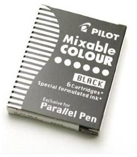 PILOT 12 Packungen mit 6 Patronen für Füllfederhalter Parallel Pen, Schwarz