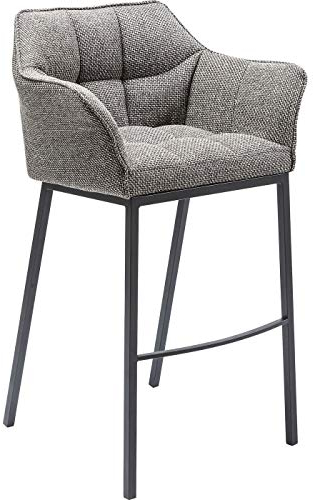 Kare Design Barhocker Thinktank 4 Füße, Barstuhl mit Armlehnen, Küchenhocker, Barsessel, Bistrostuhl, Schwarz-Weiß, 111x65x55cm (H/B/T)