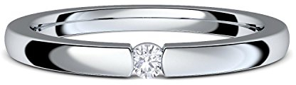 Spannring Verlobungsring von AMOONIC mit Zirkonia Stein INKL. LUXUSETUI + Silber 925 Ring Zirkonia wie Diamant 925er Heiratsantrag Liebesgeschenke Antrag Hochzeit Geschenke FF584SS925ZIFA54