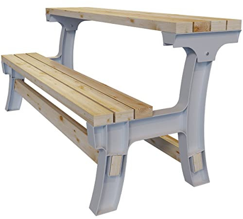 Holztisch/Bank mit klappbarer Lehne