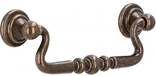 SIRO Hängegriff Frankenberg, 2 Stück, Landhaus, Klassisch, Vintage, Druckguss altmessingfarbig brüniert getrommelt 2 stück, 118 mm x 20 mm x 40 mm, LA 96 mm, 1704-118ZN10V2