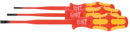 Wera - Juego de destornilladores de electricista (aislado, con manual de fuerza, 3 piezas)