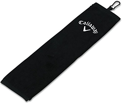 Callaway Unisex Golf Trifold Towel, Black, 16 x 21 Inches