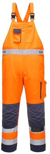 Portwest Dijon Warnschutz-Latzhose, Größe: XXL, Farbe: Orange/Marine, TX52ONRXXL