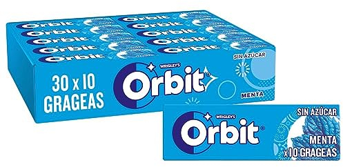 Orbit Chicles Sin Azúcar Sabor, Fresco, Intenso Y De Larga Duración En Formato Gragea ( Paquetes X 10 Chicles), Menta, 30 Unidades